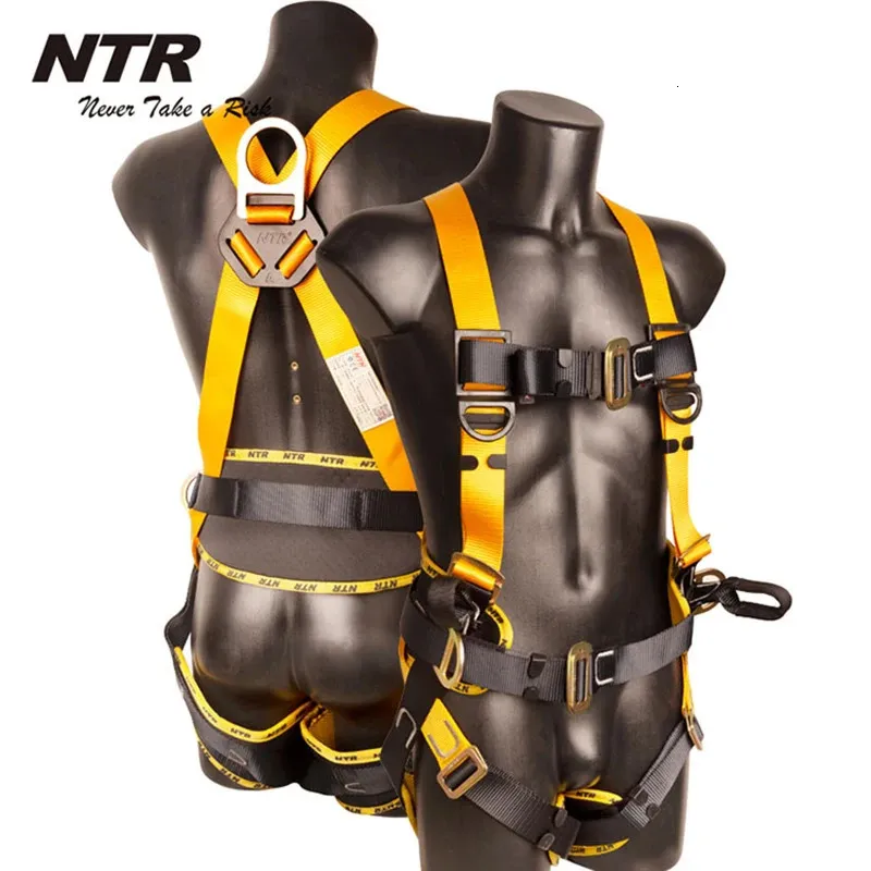 Imbracature da arrampicata Costruzione professionale Cintura di sicurezza completa per arrampicata su roccia per esterni Equipaggiamento protettivo anticaduta ad alta quota 231025