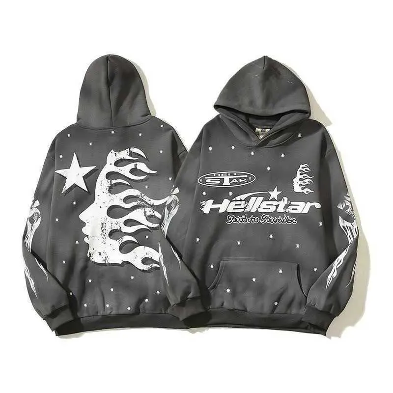 23SS Hellstar Hoodie Mens and Womens Designerフード付きスウェットシャツレディースヘルスターシャツアメリカンカジュアルスピーカーパンツサイズM-2xl C11