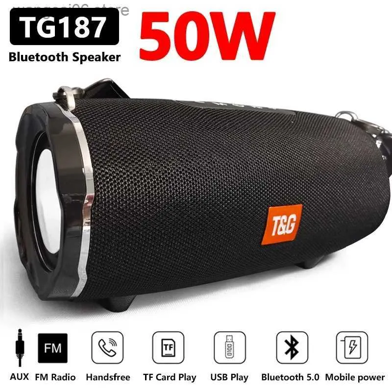 Głośniki telefonu komórkowego TG187 50W High Power Caixa de Som Bluetooth Wodoodporna kolumna przenośna dla komputerowych głośniki komputerowe subwoofer muzyczny T231026