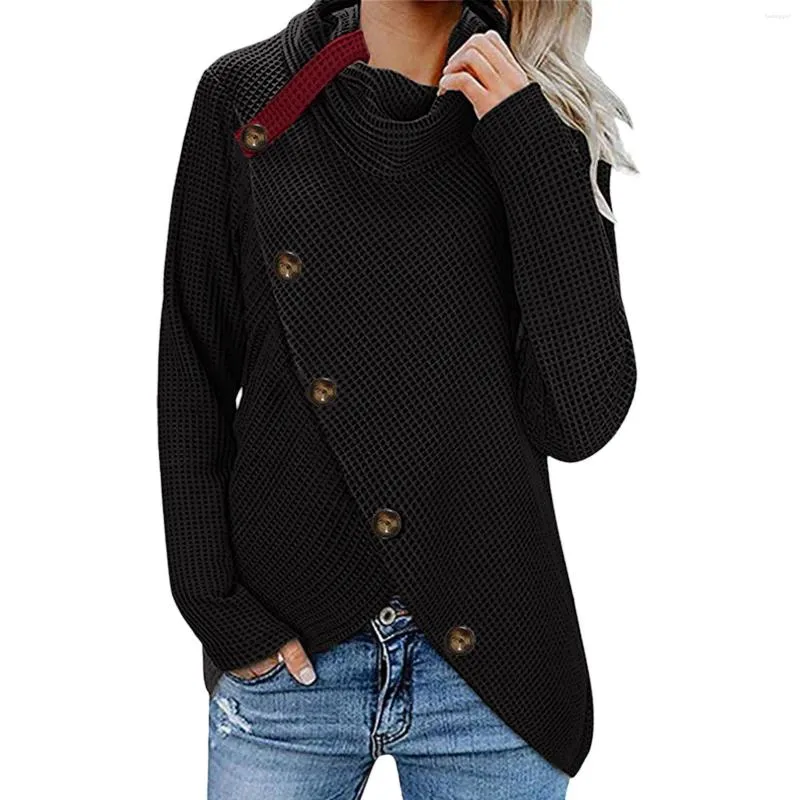 Chandails pour femmes Butes Button Collier de vent à manches longues Sweathirt Sweathirt Top Fall / Hiver Casual