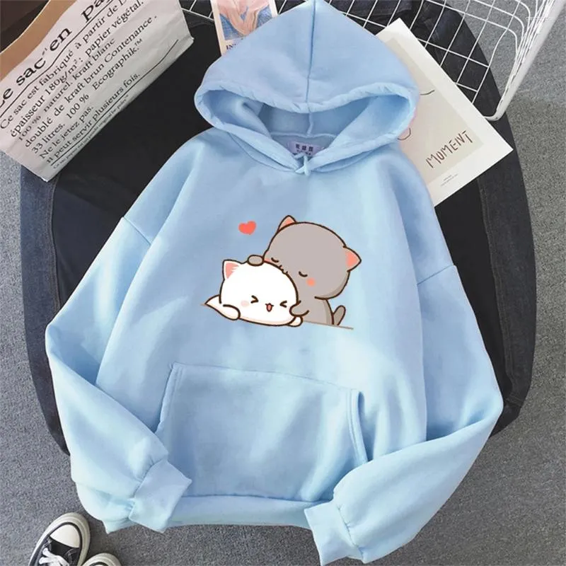 Men's Hoodies Peach Kawaii Clothing Aesthetic Hoodie 2023 Cute Pink Tops Oversized Sweatshirt Women Cartoon Print Unisex Warm Streetwear