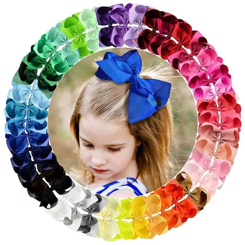 Cheerleading 20PCS Grosgrain Ribbon Hair Bow Alligator Clips For Girls 8'' Kids Barrettes Teens Decore Accessories 231025
