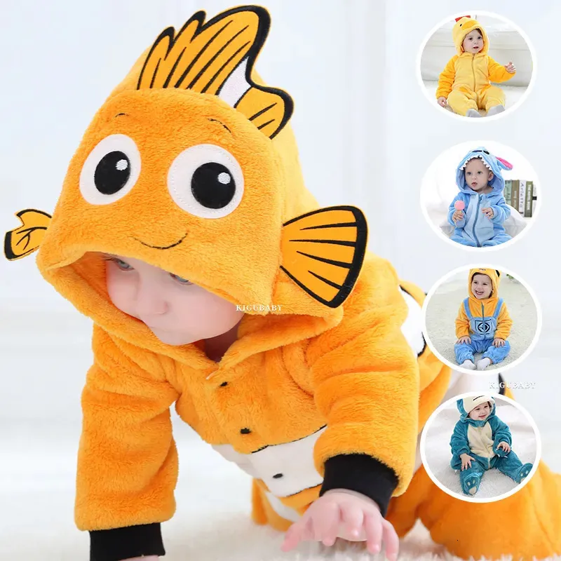 Macacão Anime Nemo Infantil Bebê Macacão Roupas Meninos Meninas Dos Desenhos Animados Pijama Cosplay Traje Bebê Onesie Roupas Nascido Com Capuz Bonito 231025