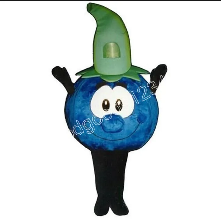 2024 Vuxenstorlek Happy Blueberry Mascot Costumes Halloween Fancy Party Dress Cartoon Character Carnival Xmas Advertising Birthday Party Costume Outfit