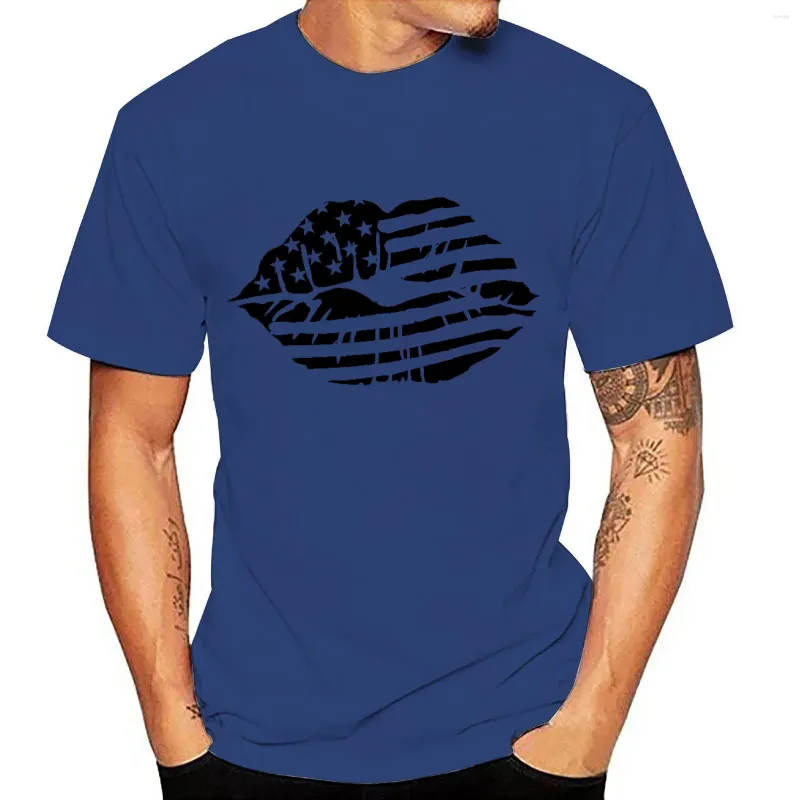 T-shirts pour hommes petits pour hommes drapeau du jour de l'indépendance imprimé deux sports de loisirs printemps/été confortable mince col montant