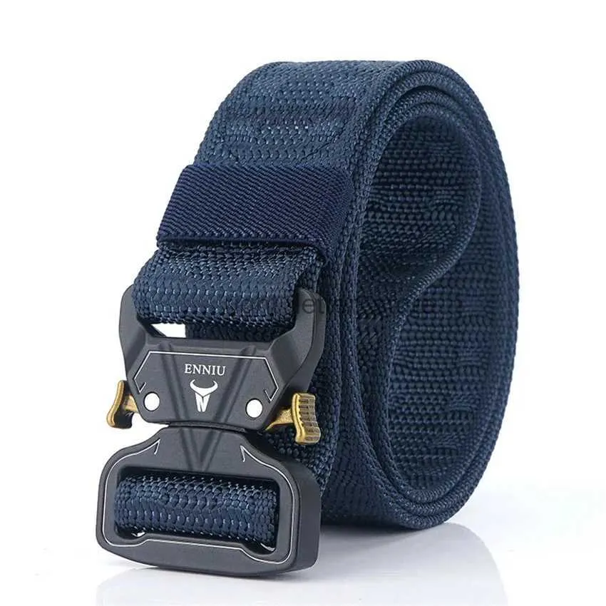 Bälten 3,8 cm bredd utomhussäkerhet för jeansbyxor snabbtorkande True Nylon Training S Quick Release Buckle Canvas Men Belt Gift YQ231026