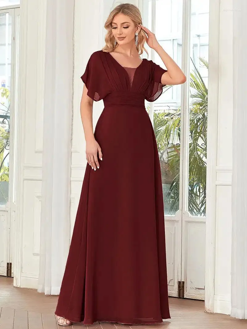 Burgundy top chiffon skirt
