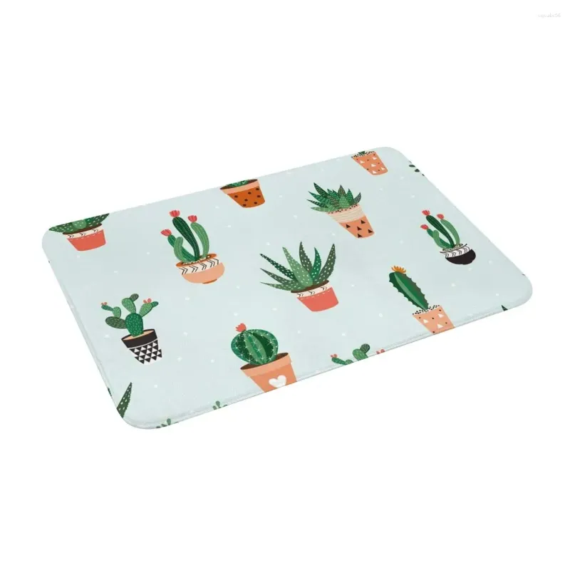 Tappeti Succulente Cactus 24" X 16" Tappetino da bagno in memory foam assorbente antiscivolo per decorazioni per la casa/cucina/ingresso/interni/esterni/soggiorno