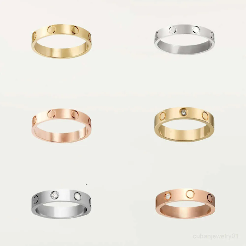 liefde schroefring herenringen voor vrouw klassieke luxe minnaarring voor liefde bruiloft diamanten ring 18K goud zilver roos nooit vervagen niet allergisch -4/5/6 mm voor verzending