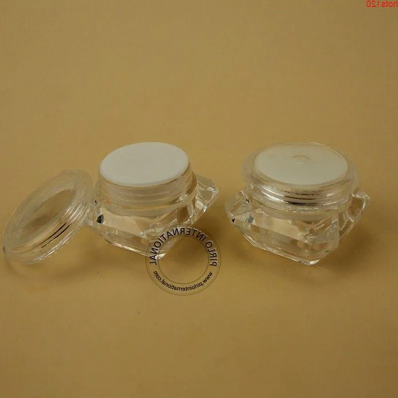 80pcs/Lot Wholesale Plastic 5g Empty Cream Jar 1/6OZ Bottle Small Diamond AS Container Mini Refillable High Quality Packaginghood qty Dtamj