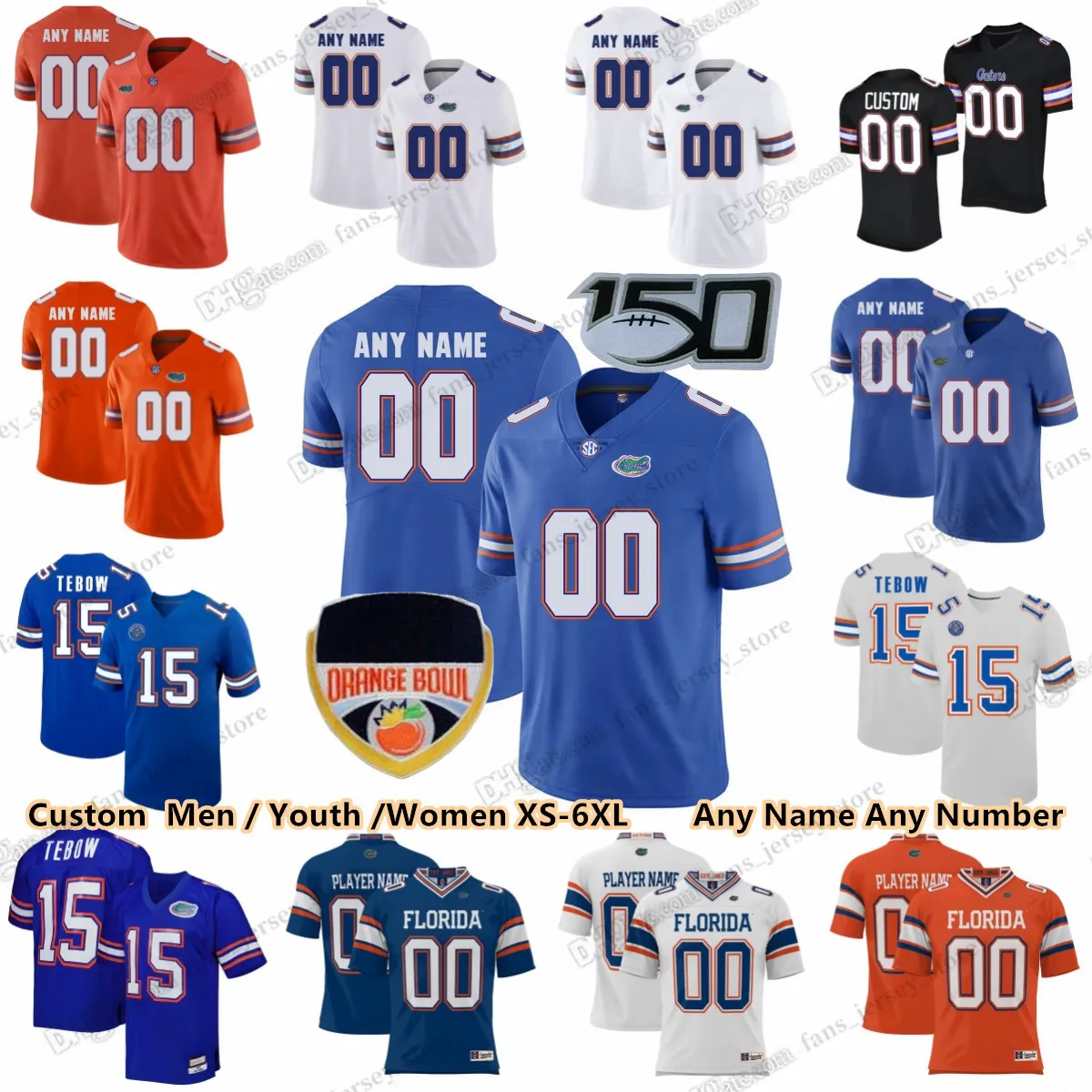 Custom Florida Gators College Football Jerseys Tim Tebow Graham Mertz Montrell Johnson Jr. Aaron Hernandez Treyaun Webb Eugene Wilson III Arlis Boardingham James