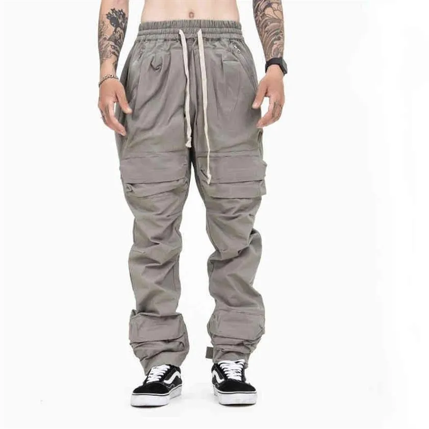 Nowa wiosenna i letnia luźna moda męska High Street Cargo Casual Pants Men Joggers G220413313p