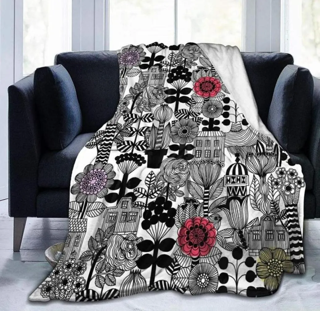 Cobertores lance cobertor flanela super macio velo colcha decoração de casa toda a temporada para cama sofá sala de estar Marimekko PieceBlankets1471715