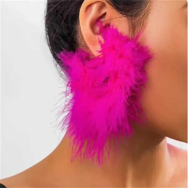 Salircon Bohemian Colorful Feather Hoop örhängen mode överdriver stora runda örhängen charm bankettparty kvinnors smycken gc2420