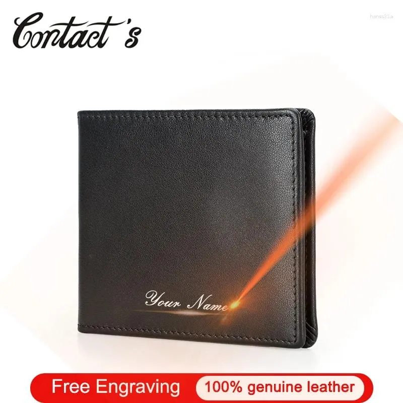 Brieftaschen Echtes Leder Kleine Brieftasche Für Männer Casual Kartenhalter Schlanke Bifold Einfaches Design Männliche Geldbörse Luxus Geld Tasche