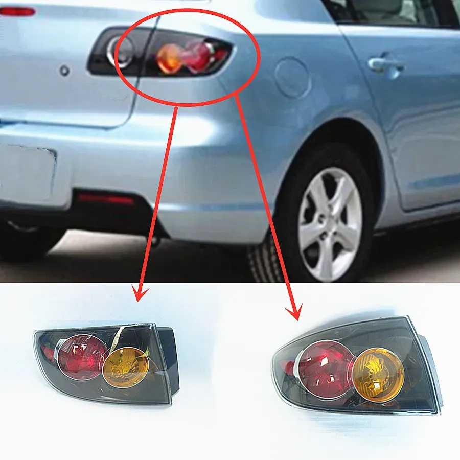 Biltillbehör 51-160 kroppsdelar yttre baklampa för Mazda 3 2004-2010 BK Sedan