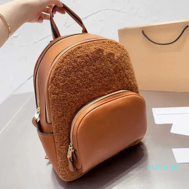 Designer mochilas mens mochila bolsa de luxo designer saco feminino back pack inverno bolsa de pelúcia viajando bagagem couro bookbags