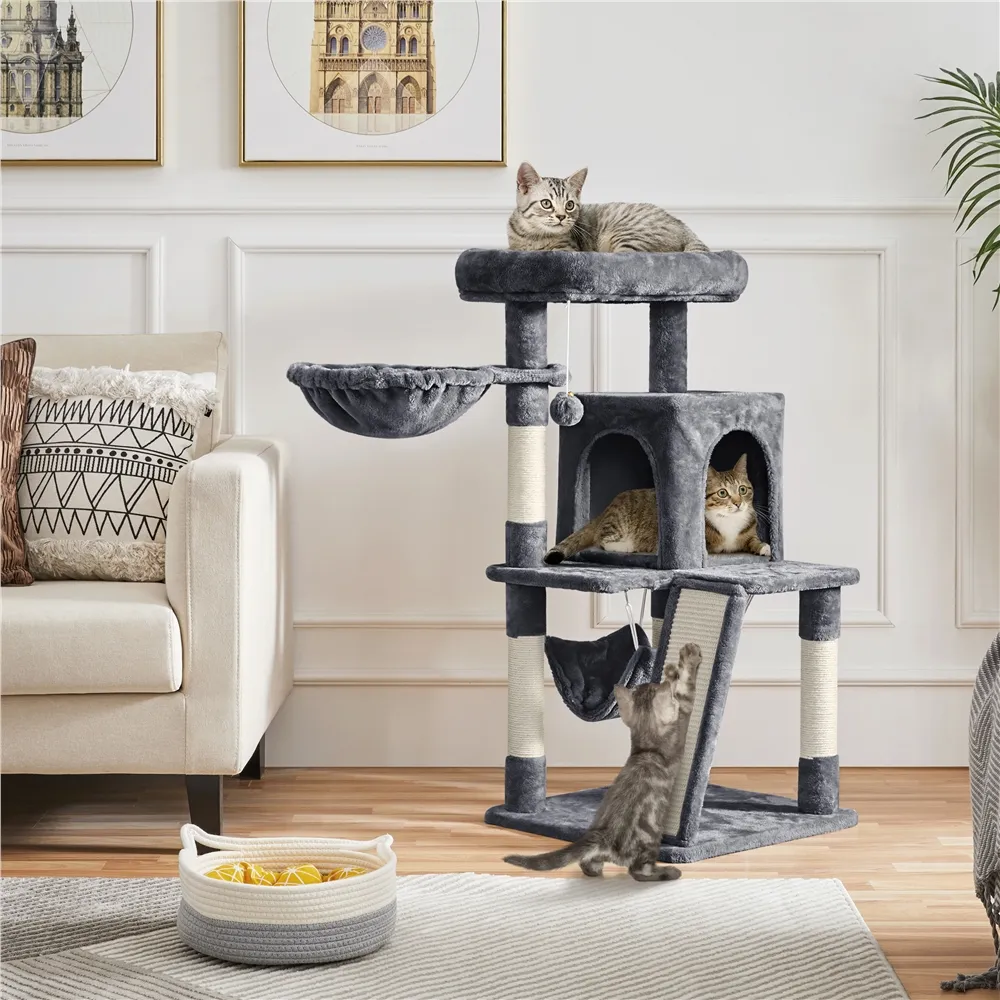 Medium Dark Gray Mau Cat Tree Tree With Condo 40 From Hmkjhome, 130.49