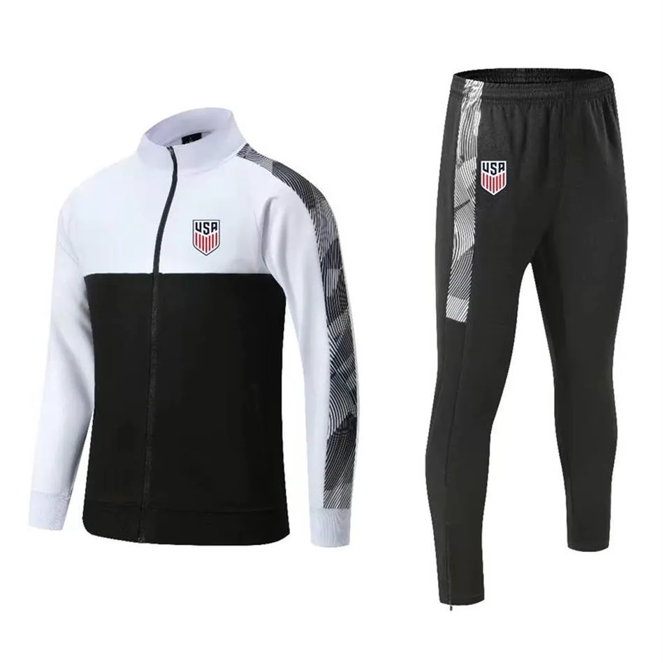 United States Men's Tracksuits Winter outdoor sports warm training clothing soccer fans full zipper long sleeve sports suit j301M