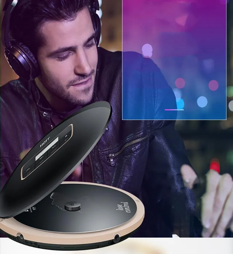 T CD511 Portable CD Player مع سماعات الرأس BT 50 Bluetooth FM وظيفة جهاز إرسال مع LCD Display6939256