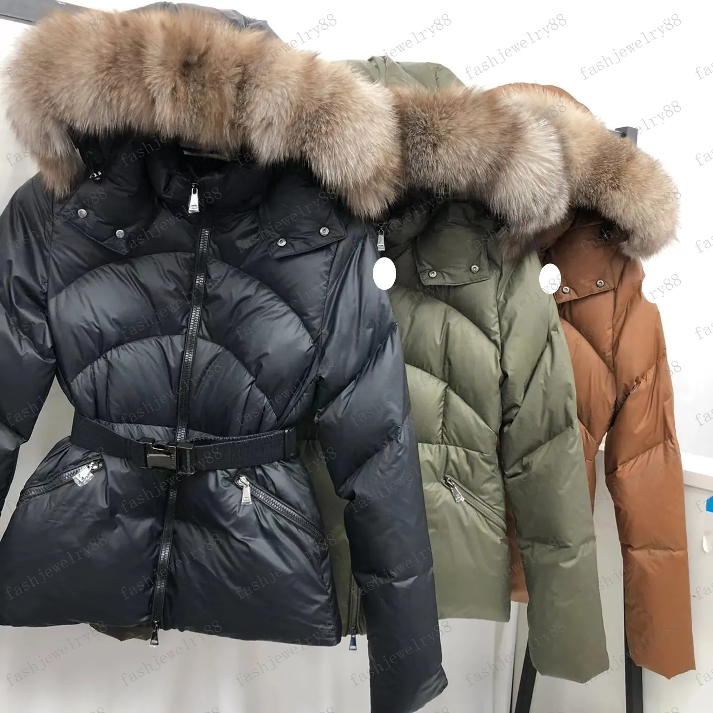 2023designer Women's Down jacket embroidered badge doudoune femme fur collar hooded jackets