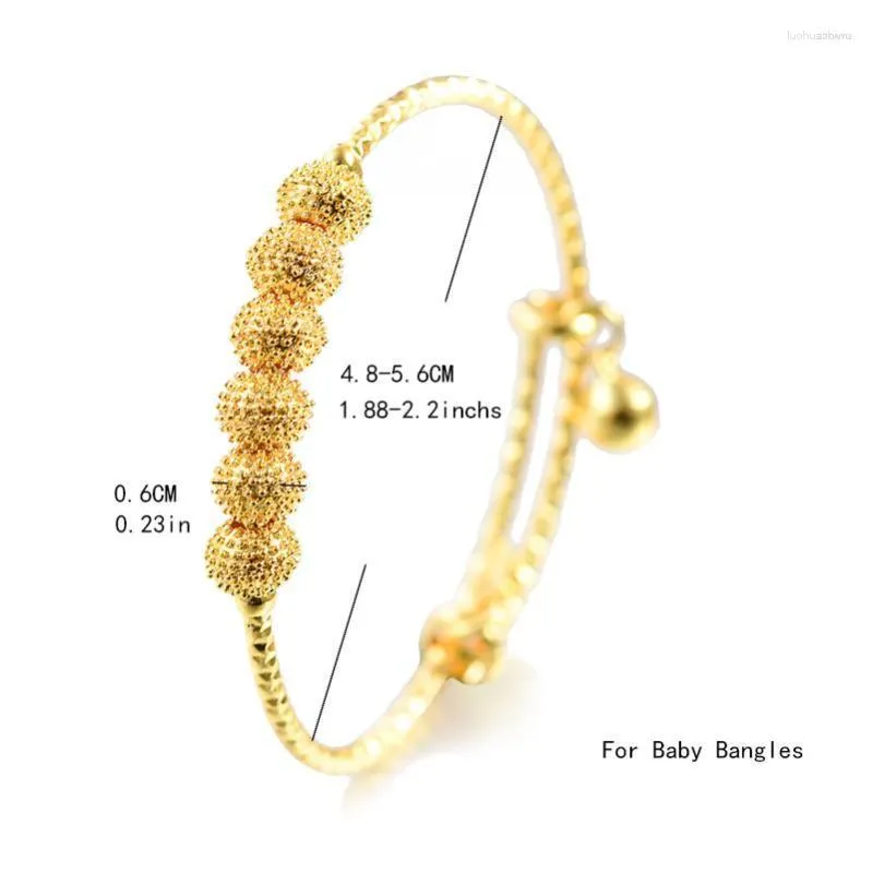 Bangle Boy Girls Gold Color Bangles For Baby Child 3-10 Years Old Arab/Ethiopian Bridal Wedding Bracelets /Party Gifts