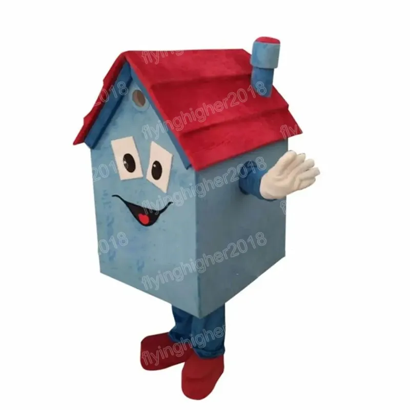 Halloween Blue House Mascot Costume Adult Size Cartoon Anime theme character Carnival Men Women Dress Christmas Fancy Performance Party Dress