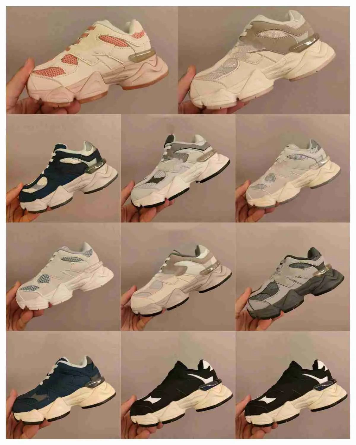 2023 Designer Athletic 9060 Chaussures pour enfants Low Boys Sports Filles Baskets pour bébés Enfant Tennis Basketball Crème Noir Gris Blanc Rose pour l'école Taille des enfants 26-35