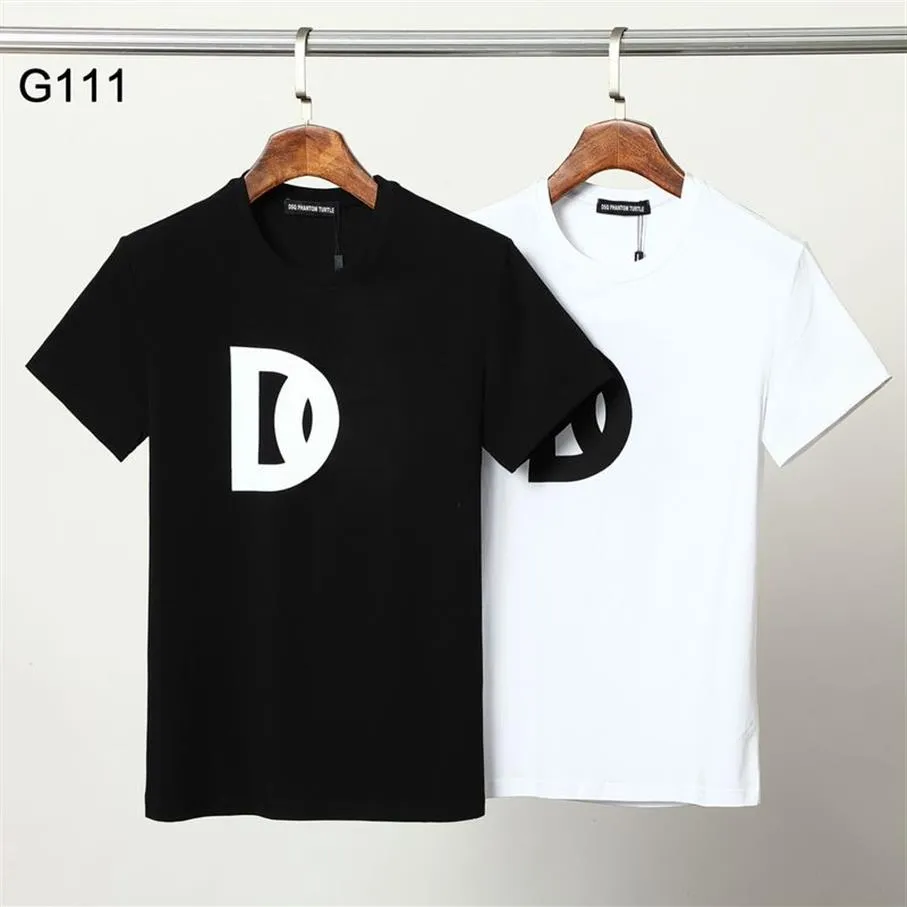 DSQ Phantom Kaplumbağa Erkek Tasarımcısı T Shirt İtalyan Milan Moda Logosu Baskı T-Shirt Yaz Siyah Beyaz T-Shirt Hip Hop Sokak Giyim 10230V