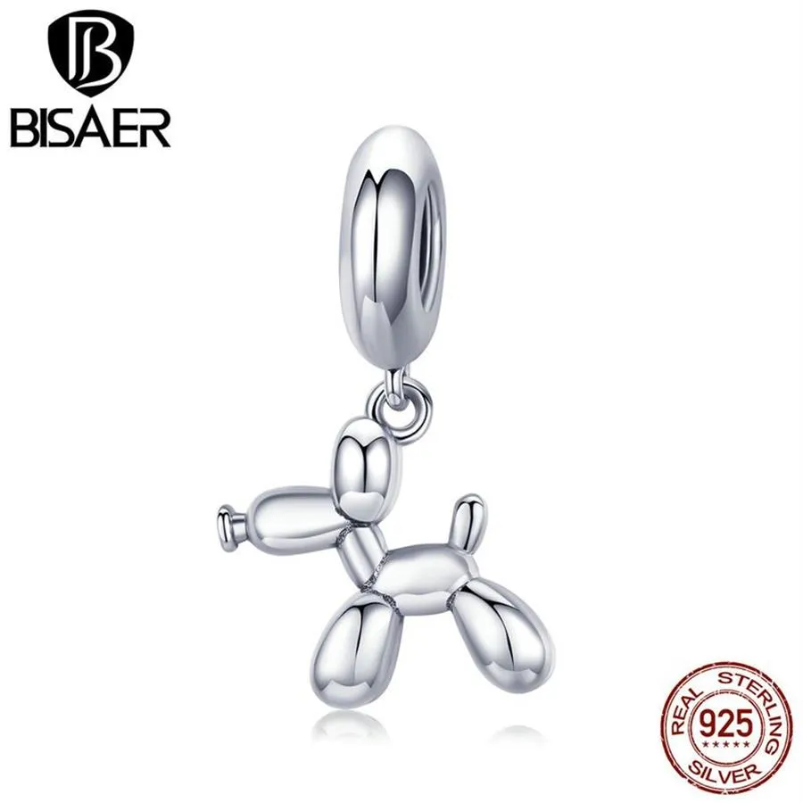 BISAER 925 Sterling Silver Balloon Dog Tools Charms Puppet Dog Beads
