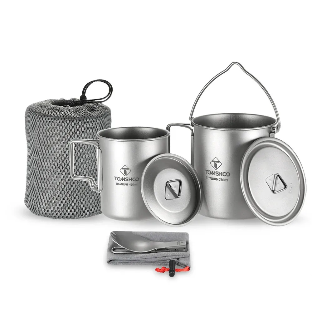 Camp Kitchen TOMSHOO ultraléger 750 ml tasse en plein air Portable Camping pique-nique tasse d'eau survie cafetière sac à dos ustensiles de cuisine Camp 231025