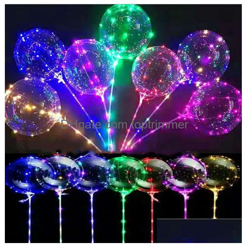 البالون LED البالونات الوامضة الإضاءة الليلية bobo ball mticolor الديكور ديكور أخف وزخرفة مع ألعاب تسليم العصي GIF dhrvk