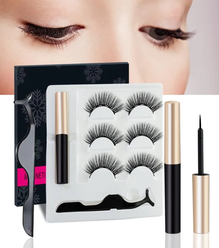 5 Magnet Ocean Pearl False Eyelashes Magnetic Eyeliner Tweezer Set Waterproof Natrual Mink Eyelashs Extension för Beauty7759415