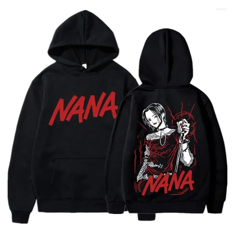 Sweats à capuche pour hommes Y2K Anime Nana Osaki Black Stones Imprimer Streetwear Hommes Femmes Casual Mode Sweat-shirts surdimensionnés Pulls à capuche