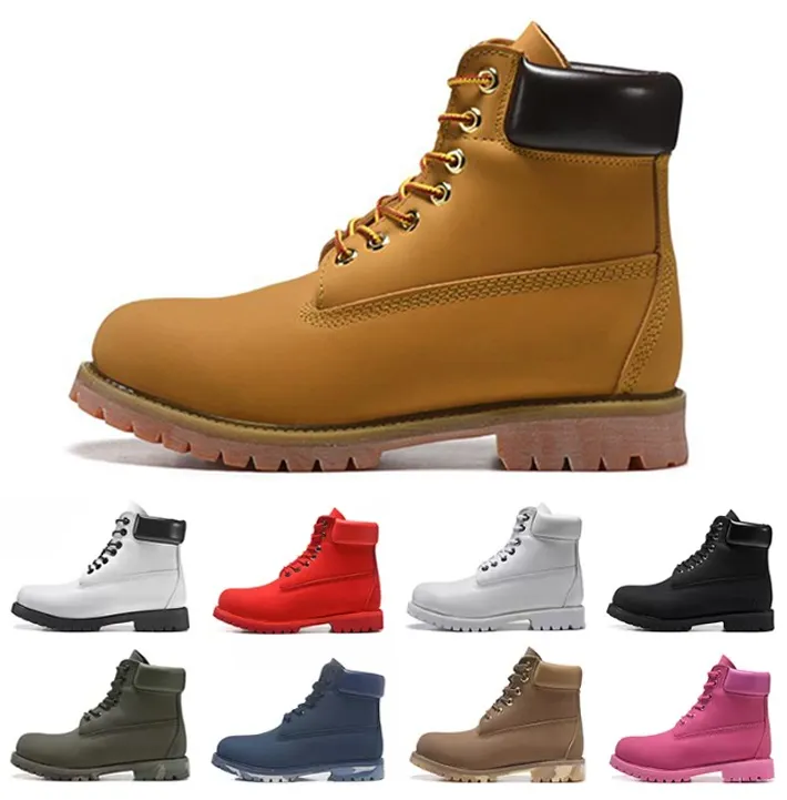 Designer Boots Men Women Boots Waterproof Ankle Classic Martin Shoe Cowboy Yellow Red Blue Black Pink Hiking Motorcycle Boots 36-46