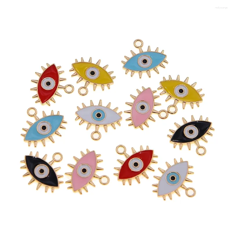 Charms 50st DIY Accessories Colorful Drop Oil Devil's Eye Pendant Turkish Evil Evil Earring Halsband Handgjorda