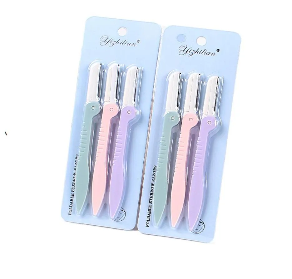 3 datorer Set Portable Eyelash Hair Scissors Eyebrow Trimmer Forming Eyebrow Grooming5521310