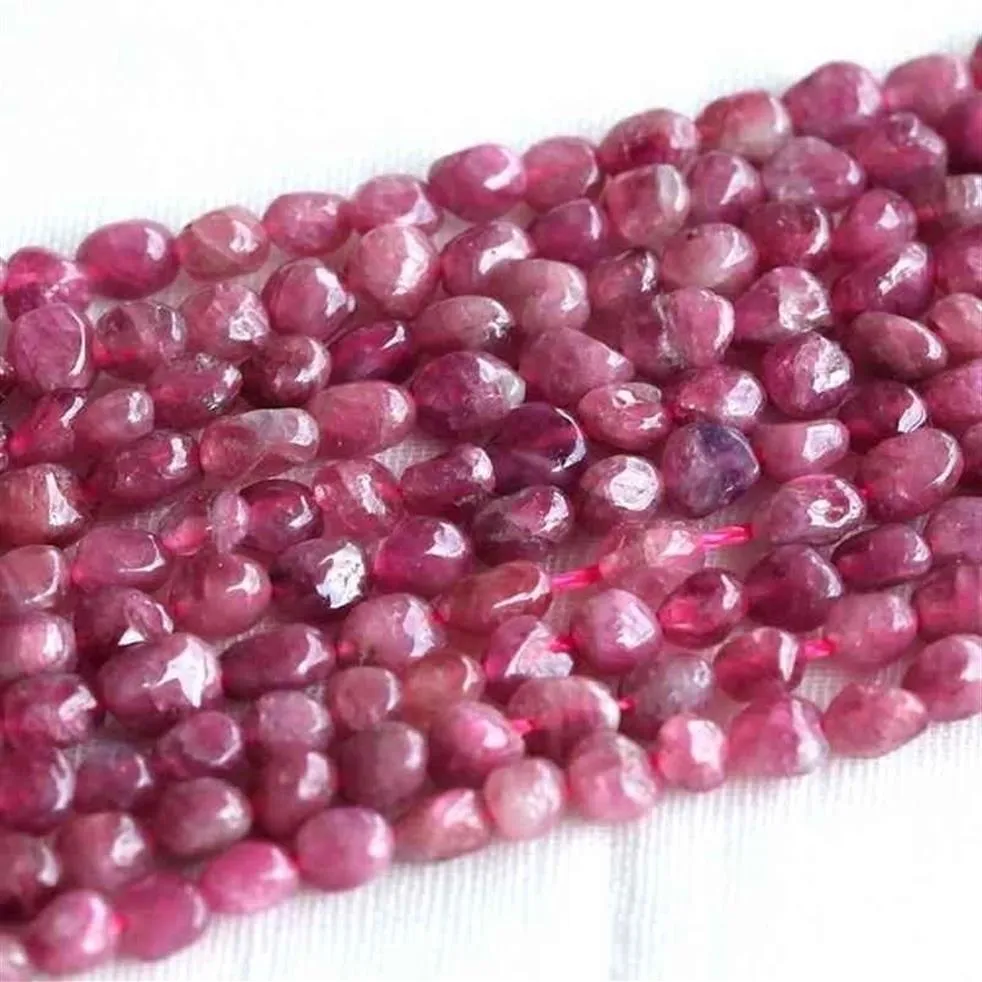 Discount High Quality Natural Genuine Pink Tourmaline Nugget Loose Beads Form 5-6mm Fit Jewelry 036832380