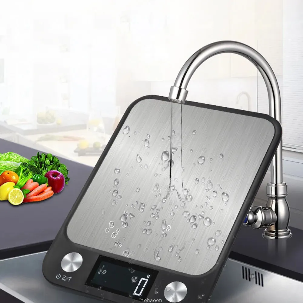 Household Scales Kitchen Scale 15Kg1g Weighing Food Coffee Balance Smart Electronic Digital Stainless Steel Design for Cooking and Baking 231026