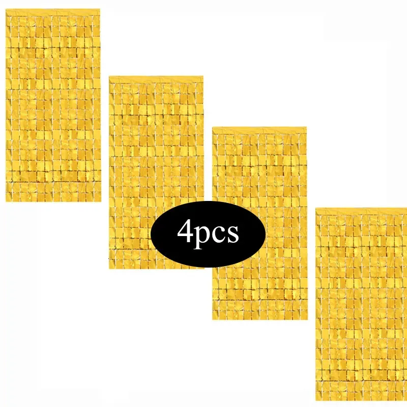 Other Event Party Supplies 4pcslot Square Curtain Bachelorette Birthday Decorations Sequin Wedding Backdrop Wall 231026