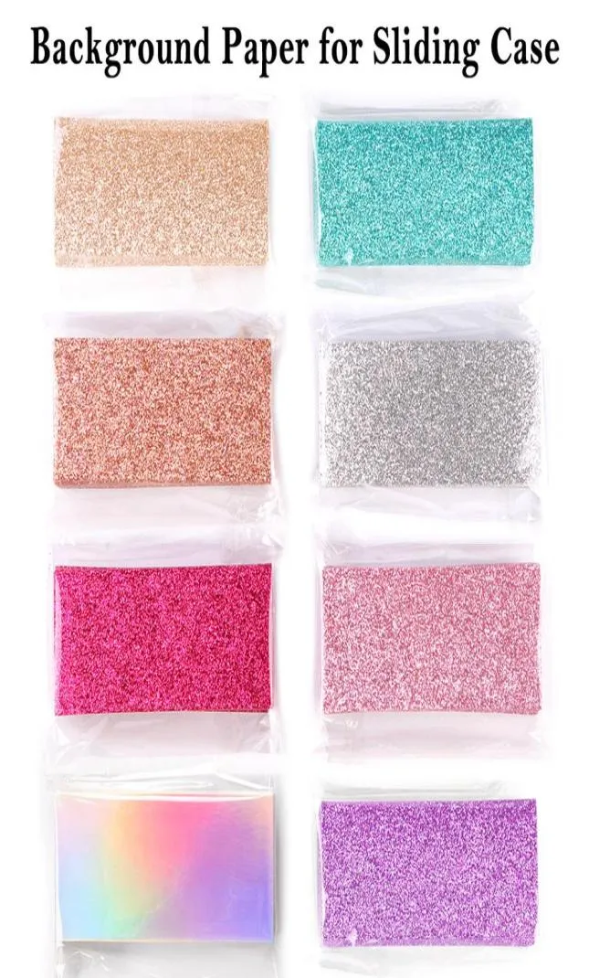 Glitterbakgrundspapper för 11x5 cm glidfodral Professionella förpackningstillbehör för ögonfrans case9293170