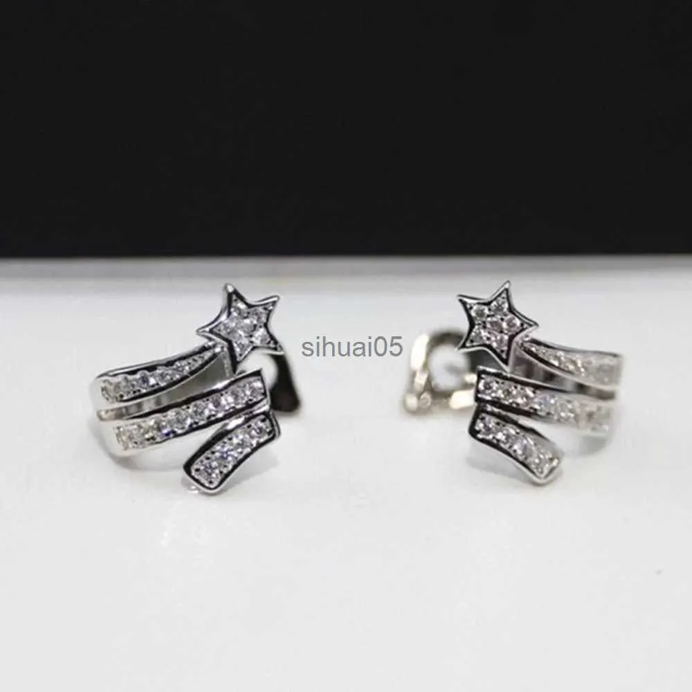 Stud S925 Sterling Silver Meteor Studs Lindo Marca de Luxo Jóias AAA Zircon Todos Joker Moda Elegante Senhora O Novo 2023 Hot YQ231026