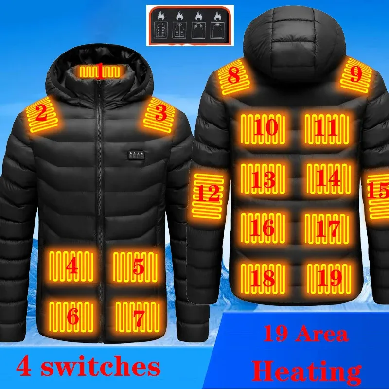 Utomhusjackor Hoodies 19/11/4 Area USB Electric Heat Jacket Winter Women's Hot Hot 231026