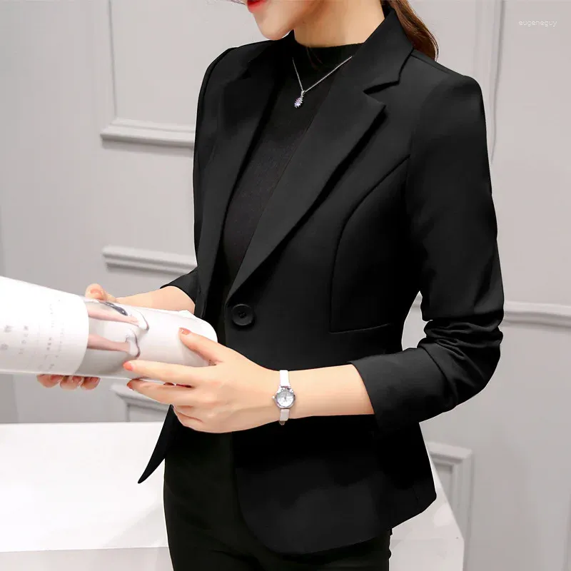 Kvinnors kostymer vår- och höstverksamhet all-matchning kostym långärmad koreansk stil elegant smal bantning liten kappa kort
