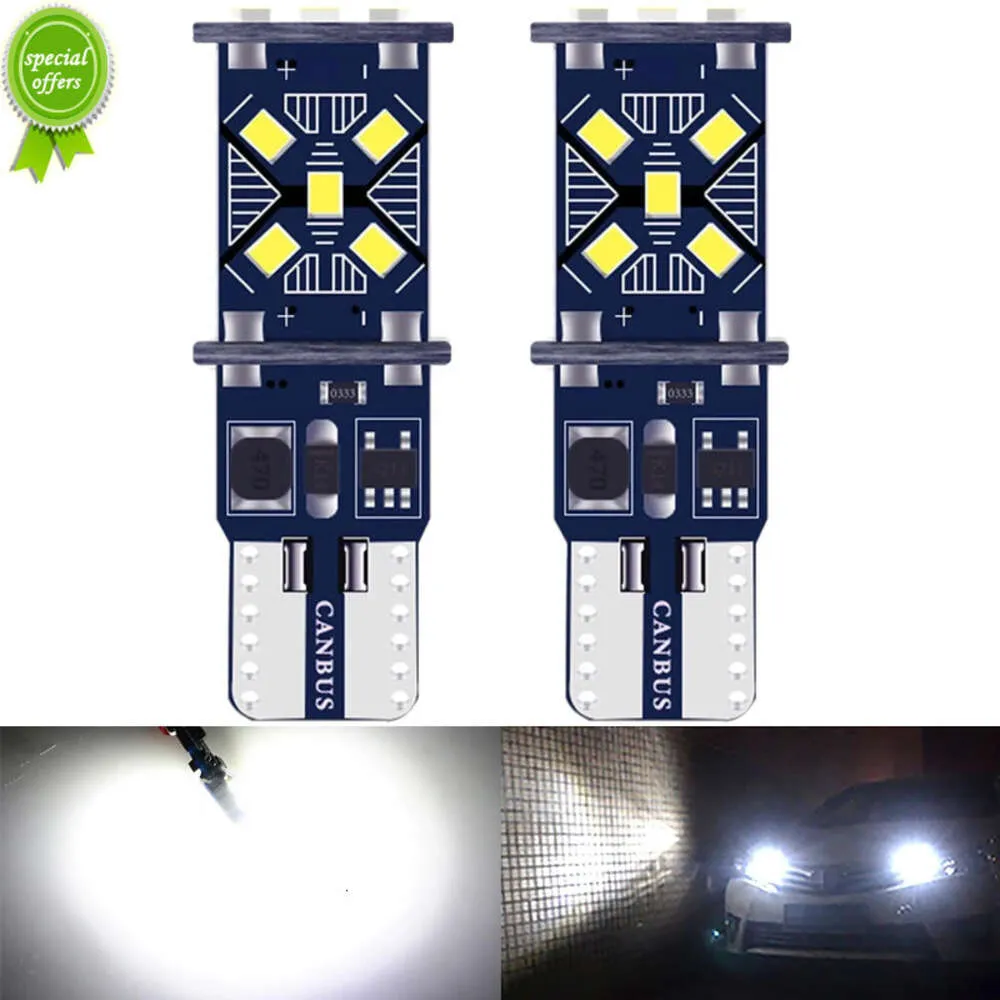 New 2 PCS Car Signal Bulb T10 W5W LED Light Canbus 12/24V 7000K White Auto Interior Dome Reading Trunk License Plate Wedge Side Lamp