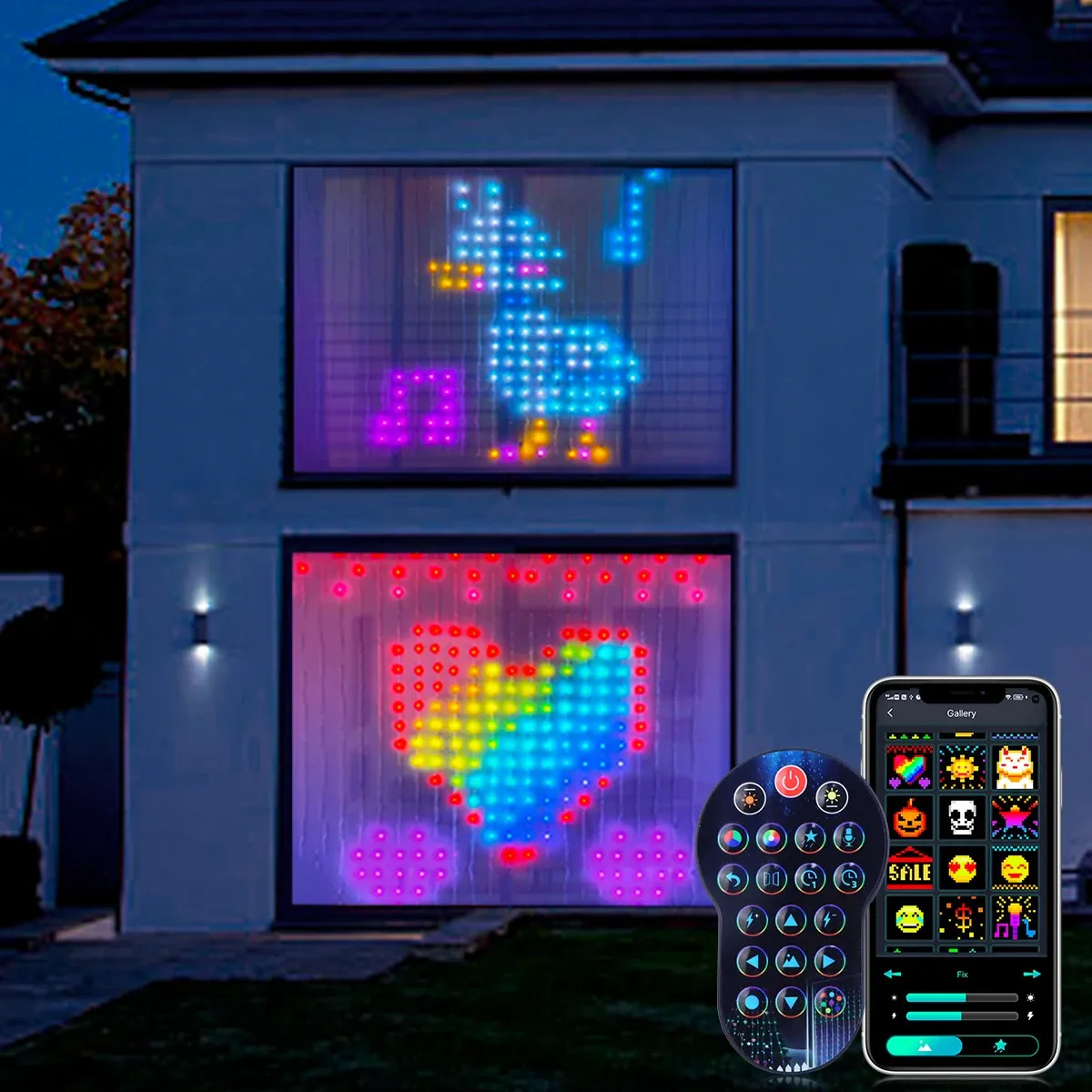 Décorations de Noël Programmable Smart Bluetooth LED Rideau de fenêtre String Light RGBIC Dream Color Fairy Lights pour la décoration de la chambre de mariage 231026