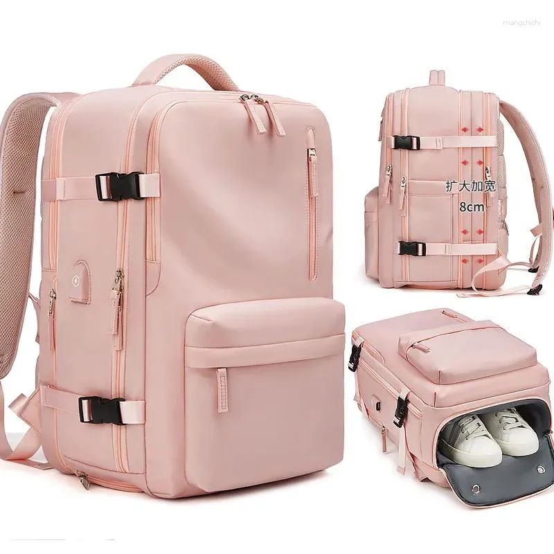Rucksack Erweiterbares Gepäck für Flugzeugreisen, Trocken- und Nasstrennung, große Kapazität, Studenten-Laptoptasche, Damen und Herren