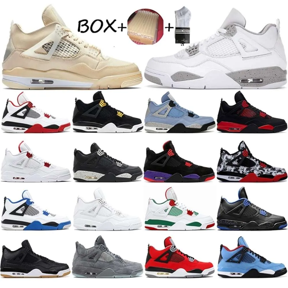 High Top 4 Basketball Shoes 4s Running Shoe White Cement Woman Sports