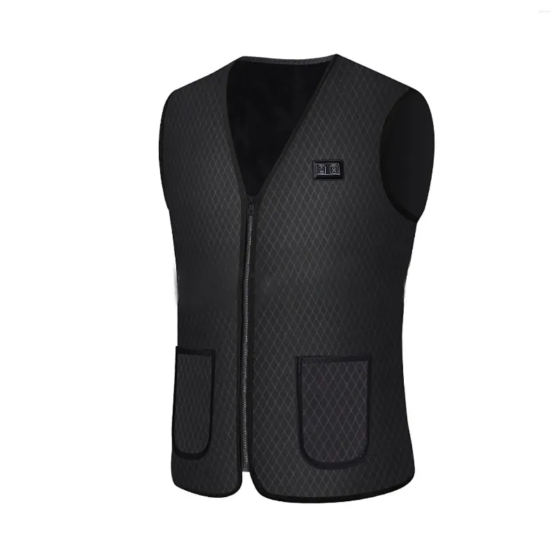 Gilet da uomo Uomo Autunno Inverno Riscaldamento intelligente Gilet in cotone a 5 aree Riscaldato con scollo a V Giacca termica flessibile da esterno per donna