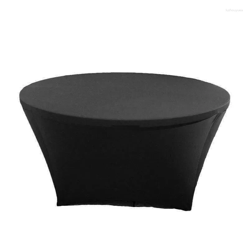 Nappe de table ronde très extensible de 4/5/6 pieds, couverture en élasthanne pour Cocktail, mariage, anniversaire, Buffet, blanc, noir